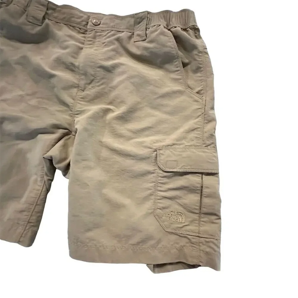 The North Face Men's Cargo‎ Shorts Khaki Size L Casual side Elastic in Waistband